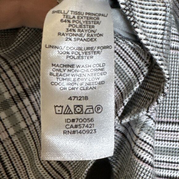 Loft Ann Taylor Women’s 12 Professional Gray Pink Accent Plaid Skirt Ruffle Hem - Picture 5 of 6